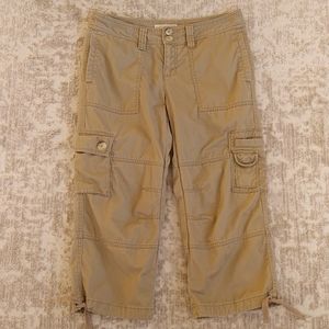 Michael Michael Kors Utility Grommet Cropped Pants 8 Tan Brown